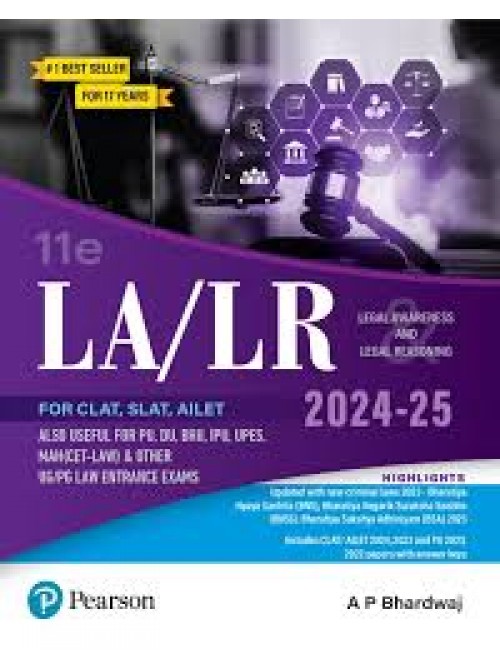 LA/LR Legal Awareness and Legal Reasoning  for CLAT, SLAT, AILET also useful for PU, DU, BHU, IPU, UPES, MAH(CETLAW), AILLET & Other UG/PG LAW Entrances at Ashirwad Publication